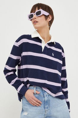 Polo Ralph Lauren Bluza Femei, Culoarea Albastru Marin, Modelator Dama Bleumarin