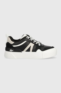 Lacoste Sneakers Din Piele L002 Culoarea Negru, 44SFA0112 Dama, Imitatie De Piele