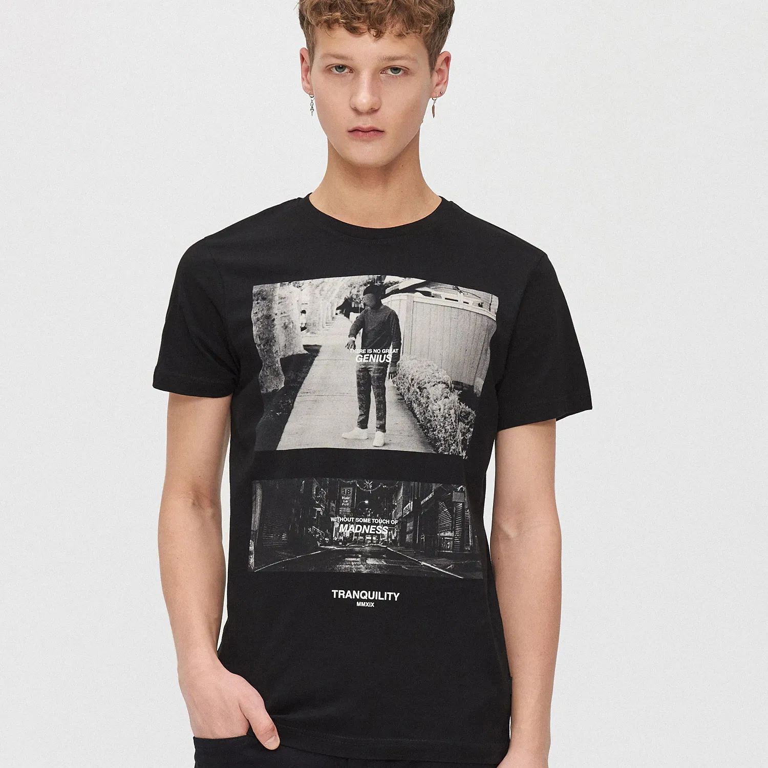 Cropp - Tricou cu imprimeu - Negru