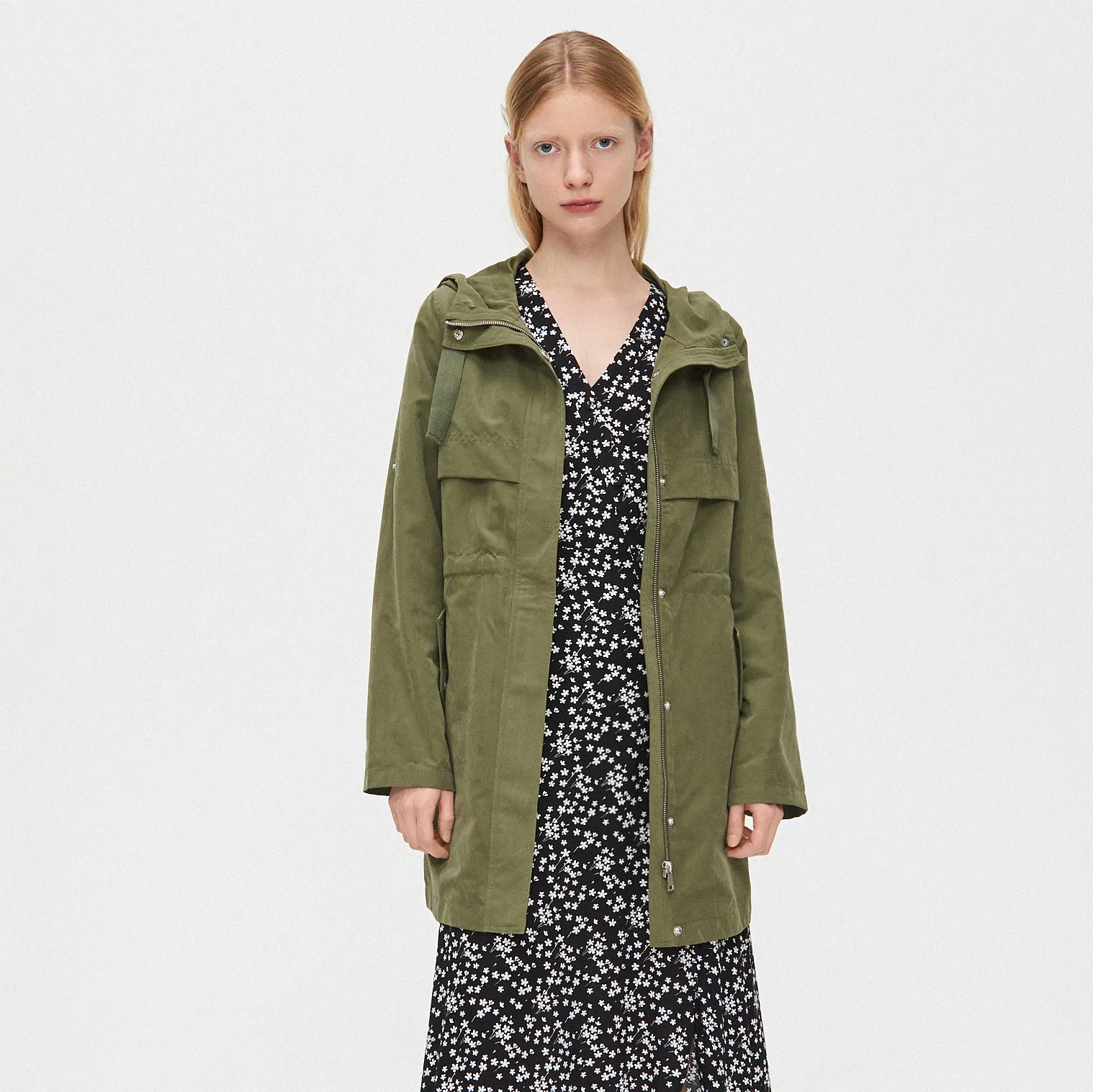 Cropp - Parka subțire cu glugă - Kaki