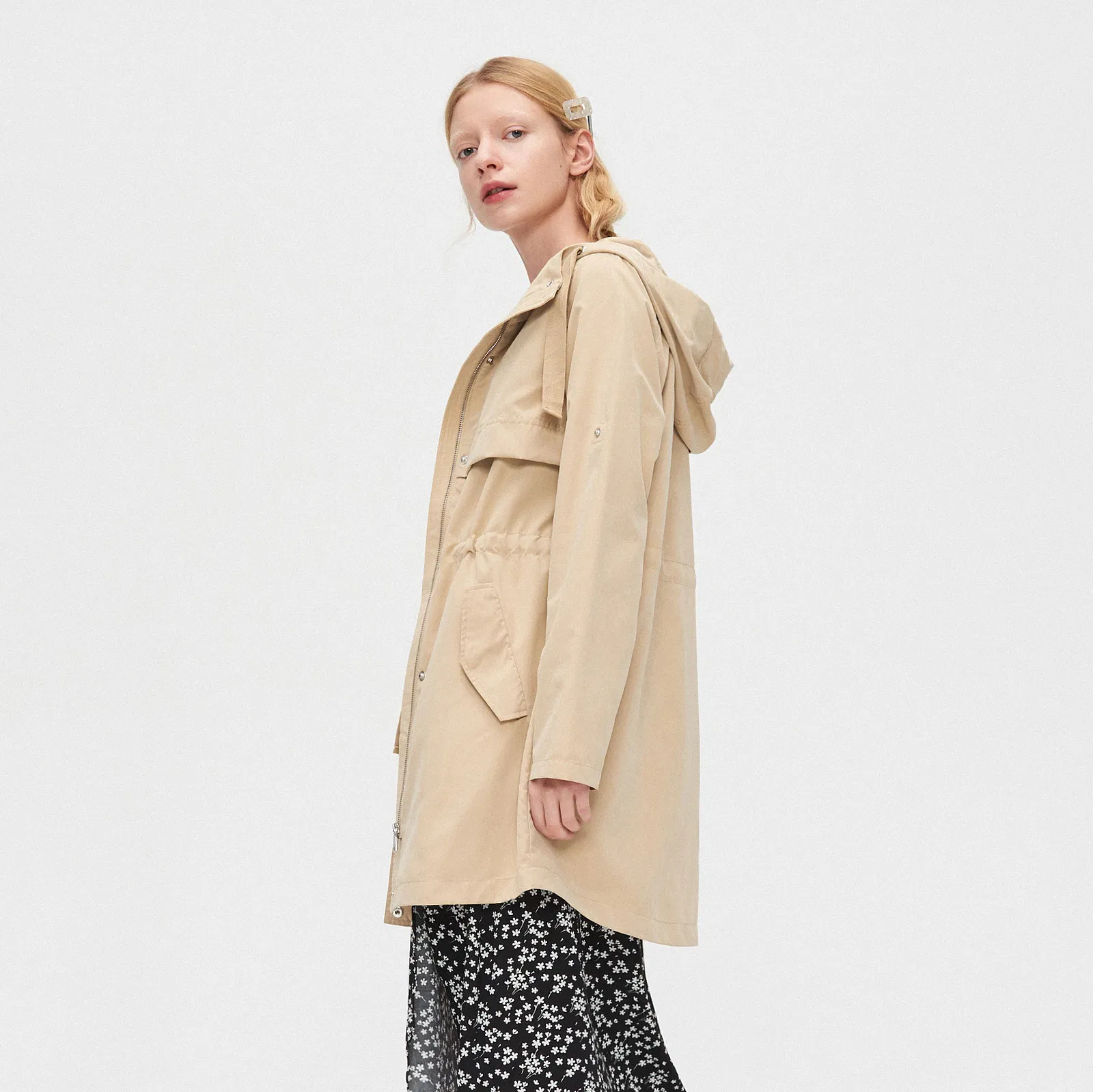 Cropp - Parka subțire cu glugă - Bej