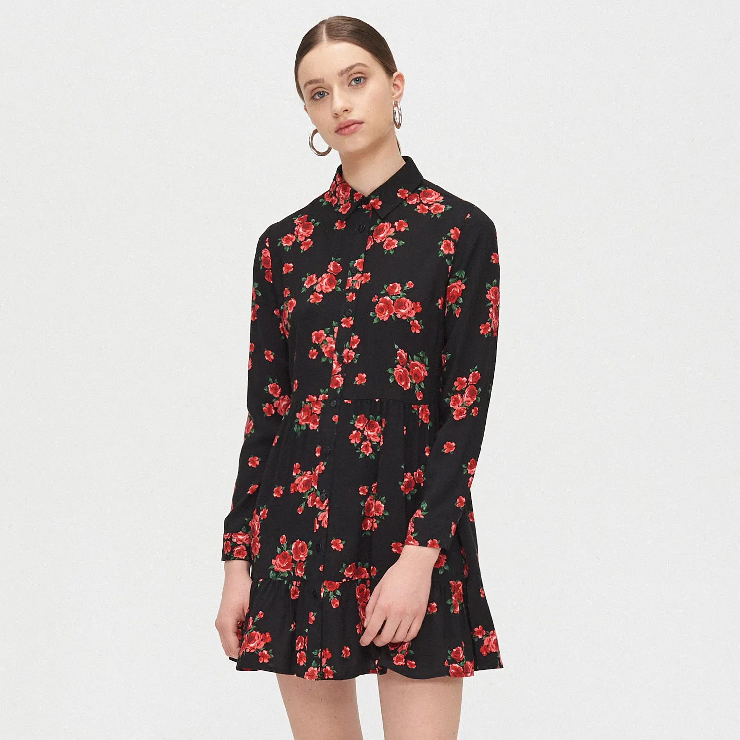 Cropp - Rochie înflorată - Negru