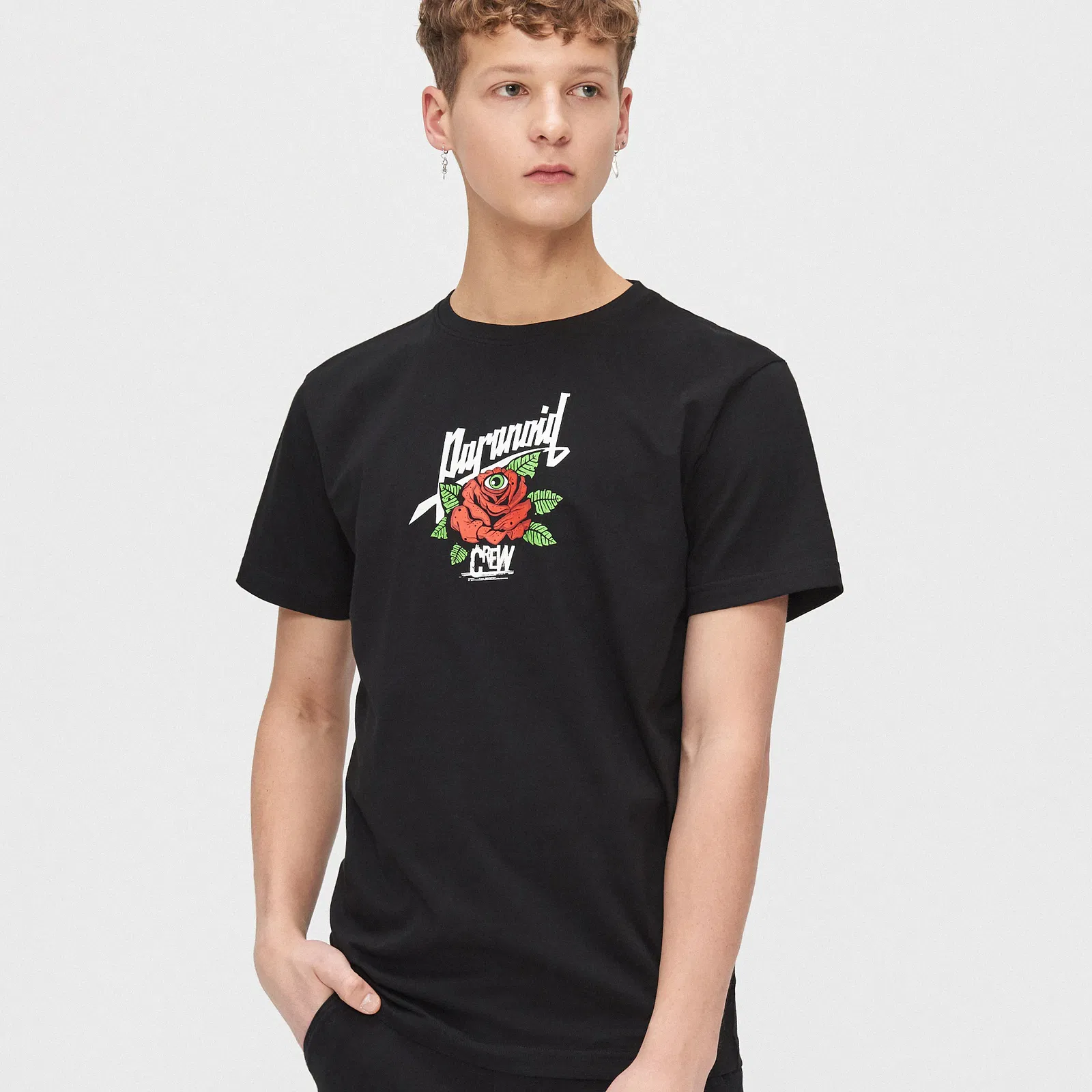 Cropp - Tricou cu inscripţie pe spate - Negru