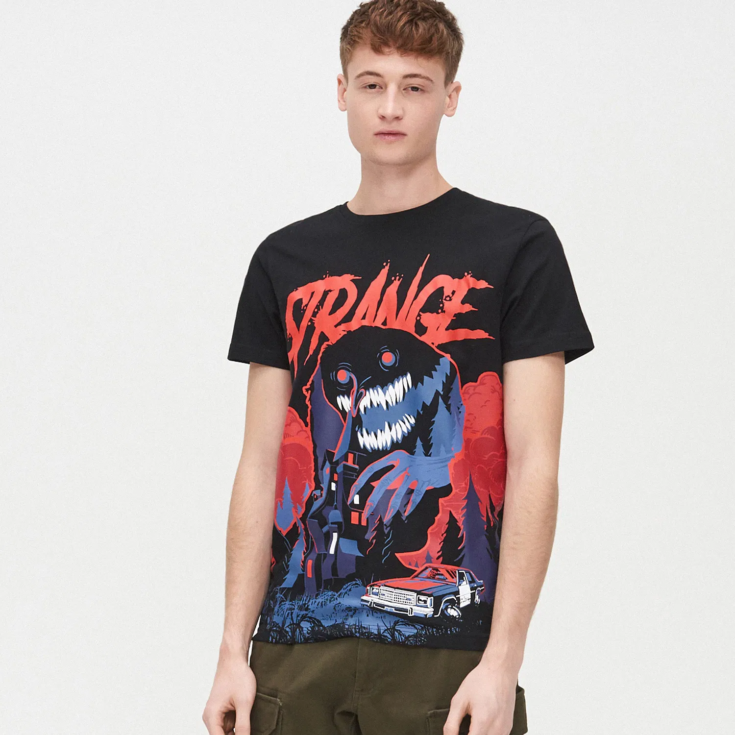 Cropp - Tricou cu imprimeu grafic - Negru