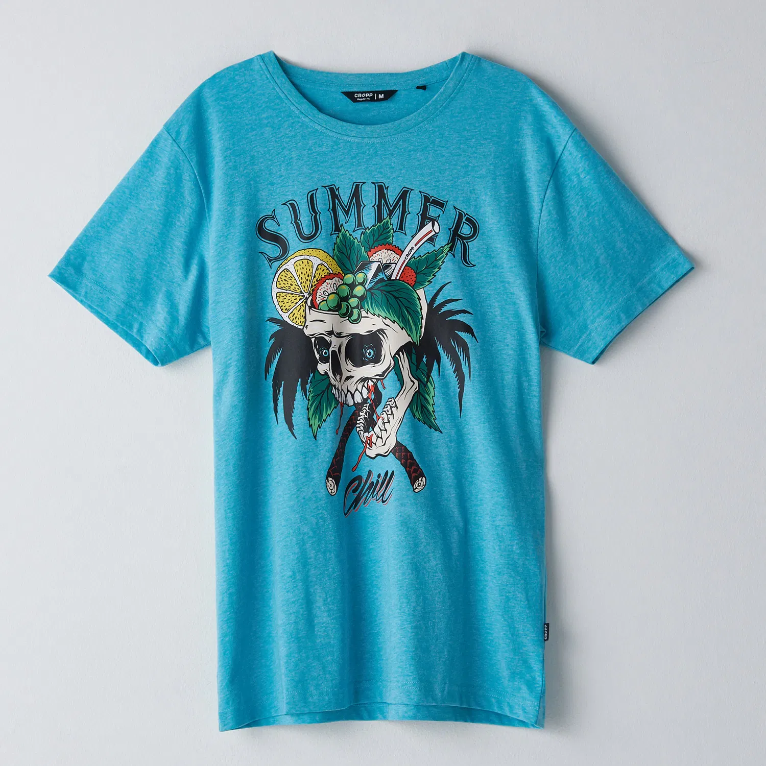 Cropp - Tricou cu imprimeu - Turcoaz