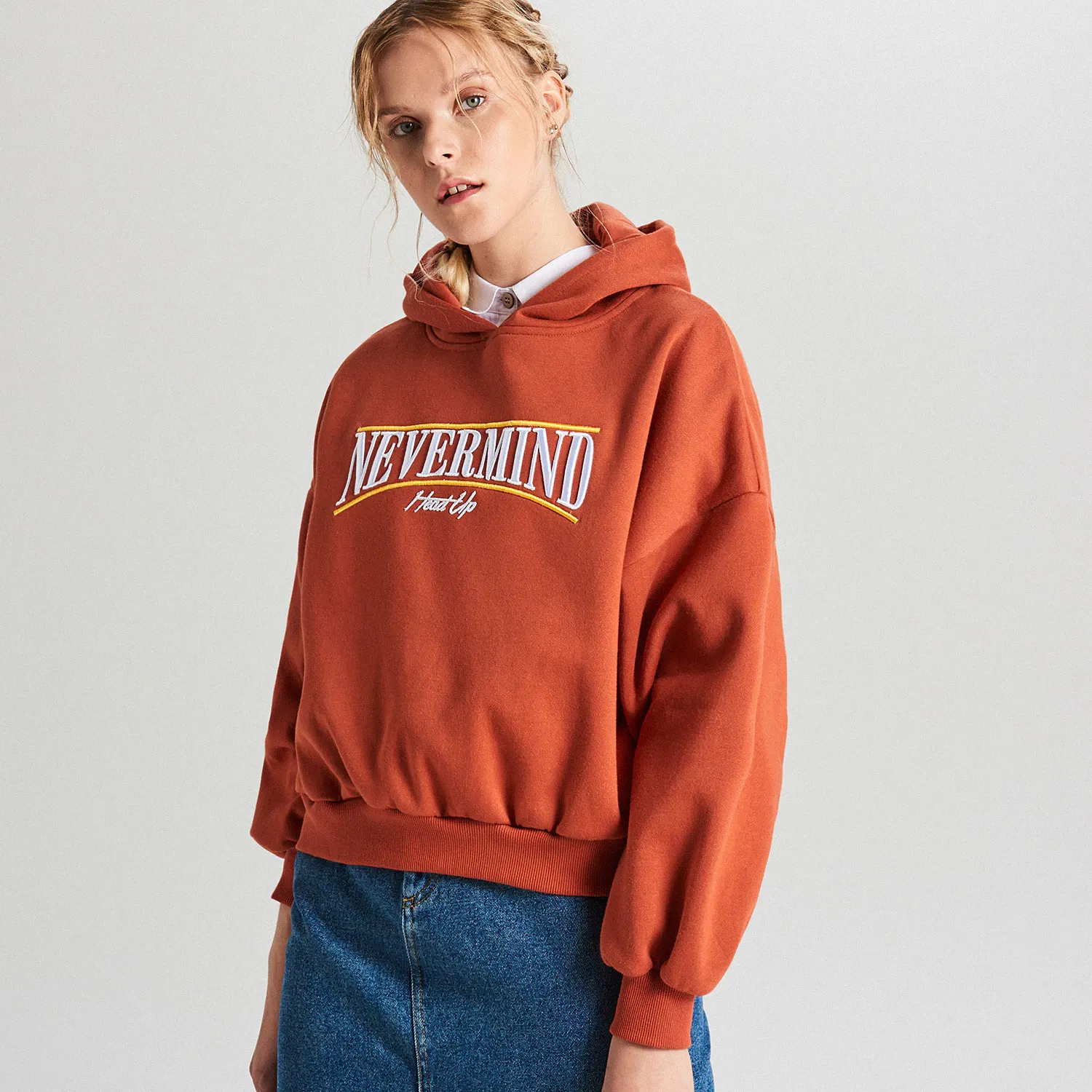 Cropp - Hanorac scurt oversize - Bordo