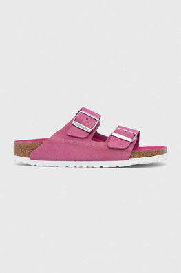 Birkenstock Papuci Din Piele Arizona BS Femei, Culoarea Roz, 1024218 Dama, Piele Intoarsa, Toc Plat