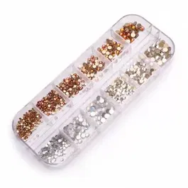 Cristale unghii tip Swarovski set 1440 buc marimi mixte 008