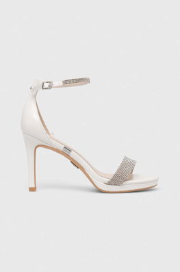 Buffalo Sandale Mary Belle Culoarea Alb, 1291420 Dama, Imitatie De Piele Lacuita, Toc Subtire