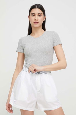 Polo Ralph Lauren Tricou De Pijama Culoarea Gri Dama, Tricotaj, Model Melanj