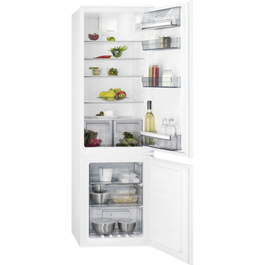 Combina frigorifica incorporabila AEG SCB618E6TS, No Frost, 254 l, Usa reversibila, 55 cm, Control electronic, Semnal acustic, Clasa E