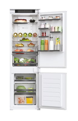 Combina frigorifica incorporabila cu 2 usi Haier HBW5518E, total No Frost, 248 l, 55 cm, Wi-Fi, Air surround, Super Cooling, Super Freezing, Clasa E