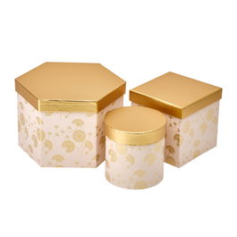 Set 3 cutii cu forme diferite și model - roz