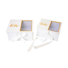 Set 2 cutii With Love cu capac și fereastră - alb