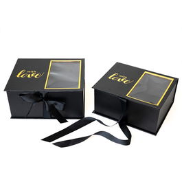 Set 2 cutii With Love cu capac și fereastră - negru