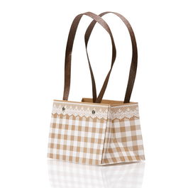 Cutii cu mâner model picnic - maro (set 4 buc)