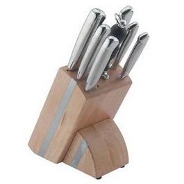 Set cutite cu lama inox si suport din lemn Bohmann BH 5041, 8 piese