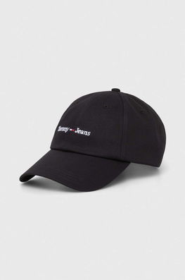 Tommy Jeans șapcă De Baseball Din Bumbac Culoarea Negru, Neted Dama