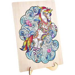 Puzzle Lemn Unicorn, 130 piese, 30x22.5 cm Grafix GR400045 B39017802