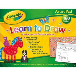 Bloc de colorat Crayola Learn to Draw cu stickere Alligator AB2966CYAR2 E355211