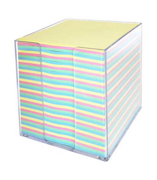 Cub hartie color 9x9x9cm cu suport plastic AURORA