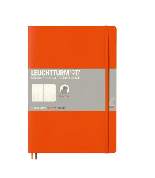 Caiet B5 punctat coperta flexibila portocaliu LEUCHTTURM