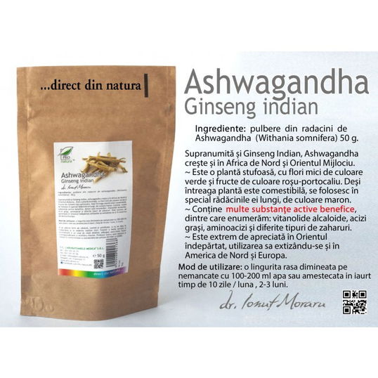 Ashwagandha, 50g Pro Natura