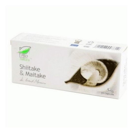 Shiitake si Maitake, 30 capsule Pro Natura