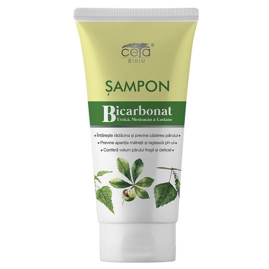 Sampon cu Bicarbonat, Extract de Urzica, Mesteacan si Castane, 200ML