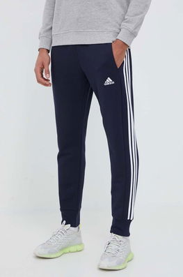 Adidas Pantaloni De Trening Din Bumbac Culoarea Albastru Marin, Cu Imprimeu Bărbaţi Bleumarin