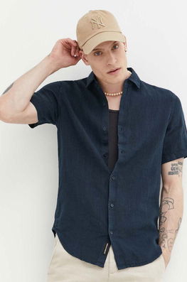Superdry Camasa De In Culoarea Albastru Marin, Cu Guler Clasic, Regular Bărbaţi Bleumarin, Casual