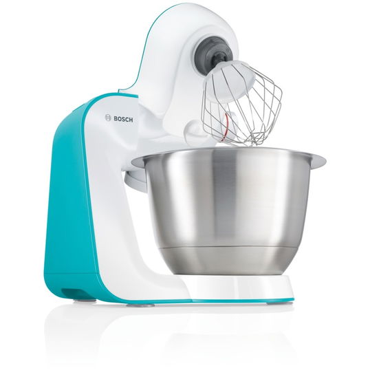 Robot de bucatarie StartLine MUM54D00, 900 W, bol inox 3.9 l, functie Pulse, sistem de mixare 3D, alb/albastru