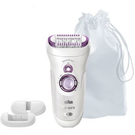 Epilator Braun SE9700 SensoSmart, 4 accesorii, 40 pensete, Wet & Dry, alb/mov