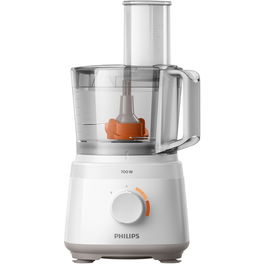 Robot de bucatarie Philips Daily Collection HR7320/00, 700 W, 2 viteze, bol 2.1 L, dispozitiv de emulsifiere, accesoriu de framantare, blender cu capacitate de 1 L, Alb