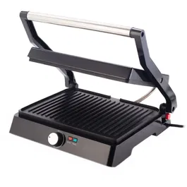 Grill electric Daewoo DG2500B, 2400 W, placi antiaderente, suprafata de gatire 29x23 cm, termostat, Negru