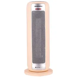 Aeroterma ceramica Daewoo, putere 2200 W, 2 trepte de putere, Siguranta termica, Protectie la supraincalzire, Functie oscilare, Display LED, Telecomanda, Indicator luminos, Maner transport, Crem