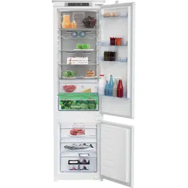 Combina frigorifica incorporabila Beko BCNA306E4SN, 284 l, Neofrost DualCooling, HarvestFresh, Raft sticle, Display touch control, H 193.5 cm, Clasa E, Alb