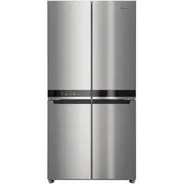 Side by Side Whirlpool WQ9U2L, 591 l, Clasa E, Total No Frost, 6th Sense Fresh Lock, FlexiFreeze, Fast cooling, Fast freezing, H 187.4 cm, Inox