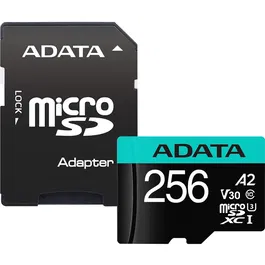 Card de memorie ADATA PremierPRO, MicroSDXC, 256GB, UHS-I U3 + Adaptor