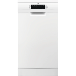 Masina de spalat vase AEG FFB62407ZW, Independenta, 9 seturi, AirDry, 9 programe, Motor Inverter, Display, 45 cm, Clasa energetica E, Alb