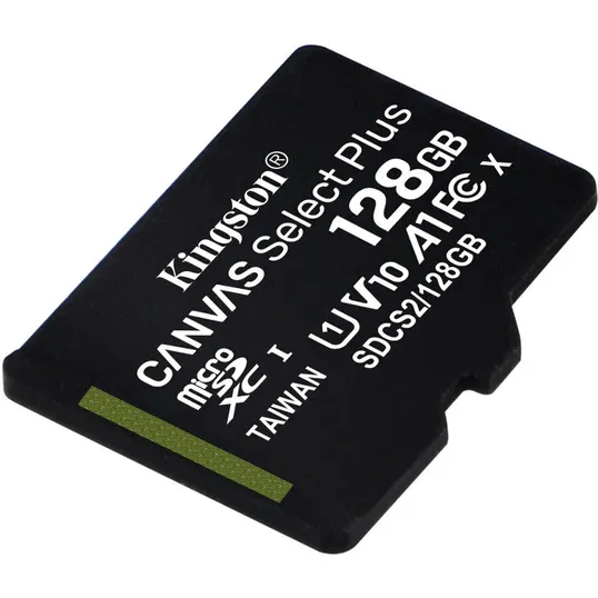 MicroSD Kingston, 128GB, Select Plus, Clasa 10 UHS-I Performance, R: 100 MB/s (fara adaptor)