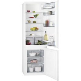Combina frigorifica incorporabila AEG SCB618F3LS, Low Frost, 267 L, H 177.2 cm, Usa reversibila, Control electronic, Congelare rapidă, Clasa F, Alb