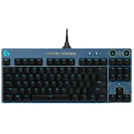 Tastatura mecanica Logitech G Pro, Iluminare RGB, Switch GX Brown, US INT'L, League of Legends, Albastru