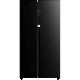 Side by side Toshiba GR-RS780WE-PGJ, 584l, Max-Humid Fresh, Dual Alloy Cooling, Pure BIO, Origin Inverter, Humidity Control, Clasa E, H 179.3 cm, Sticla neagra