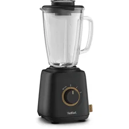 Blender Tefal Eco Respect BL46EN38, 800W, buton variabil pentru viteza, cutit cu 4 lame, sistem Smart Lock, vas din sticla termorezistenta, 1.25L, negru
