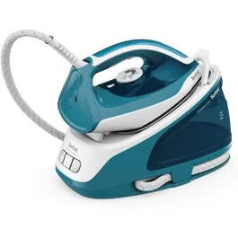 Statie de calcat Tefal Express Essential SV6131E0, 2200W, presiune 5.8 bari, jet de abur 350g/min, capacitate recipient 1.7L, Talpa Ceramic Xpress Glide, alb/albastru