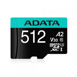 Micro Secure Digital Card ADATA 512GB, AUSDX512GUI3V30SA2-RA1, Clasa 10, cu adaptor SD