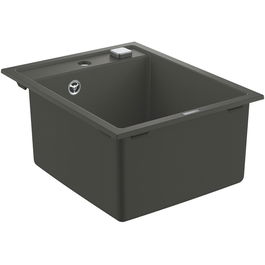 Chiuveta bucatarie Grohe, Granite Grey, K700, 400 x 500 mm, montare pe blat, evacuare automata, Kit montaj si evacuare, Antracit