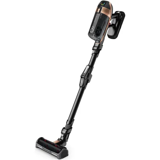 Aspirator vertical ROWENTA X-Force Flex15.60 RH99F1WO,520W, tehnologie flex, indicator timp functionare, display control, accesorii animal care, statie de incarcare, recipient praf 0.9L, autonimie 1.2h, negru&maro