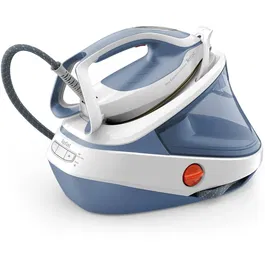 Statie de calcat cu boiler de inalta presiune Tefal Pro Express Umtimate GV9710E0, 3000W, capacitate rezervar 1.2L, jet de abur 580g/min, 7.6 bari, abur vertical, talpa Durilium Airglide Autoclean Ultra Thin, albastru